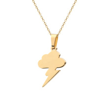 Stainless Steel Gold Chain Lightning Charm Custom Necklace Jewelry